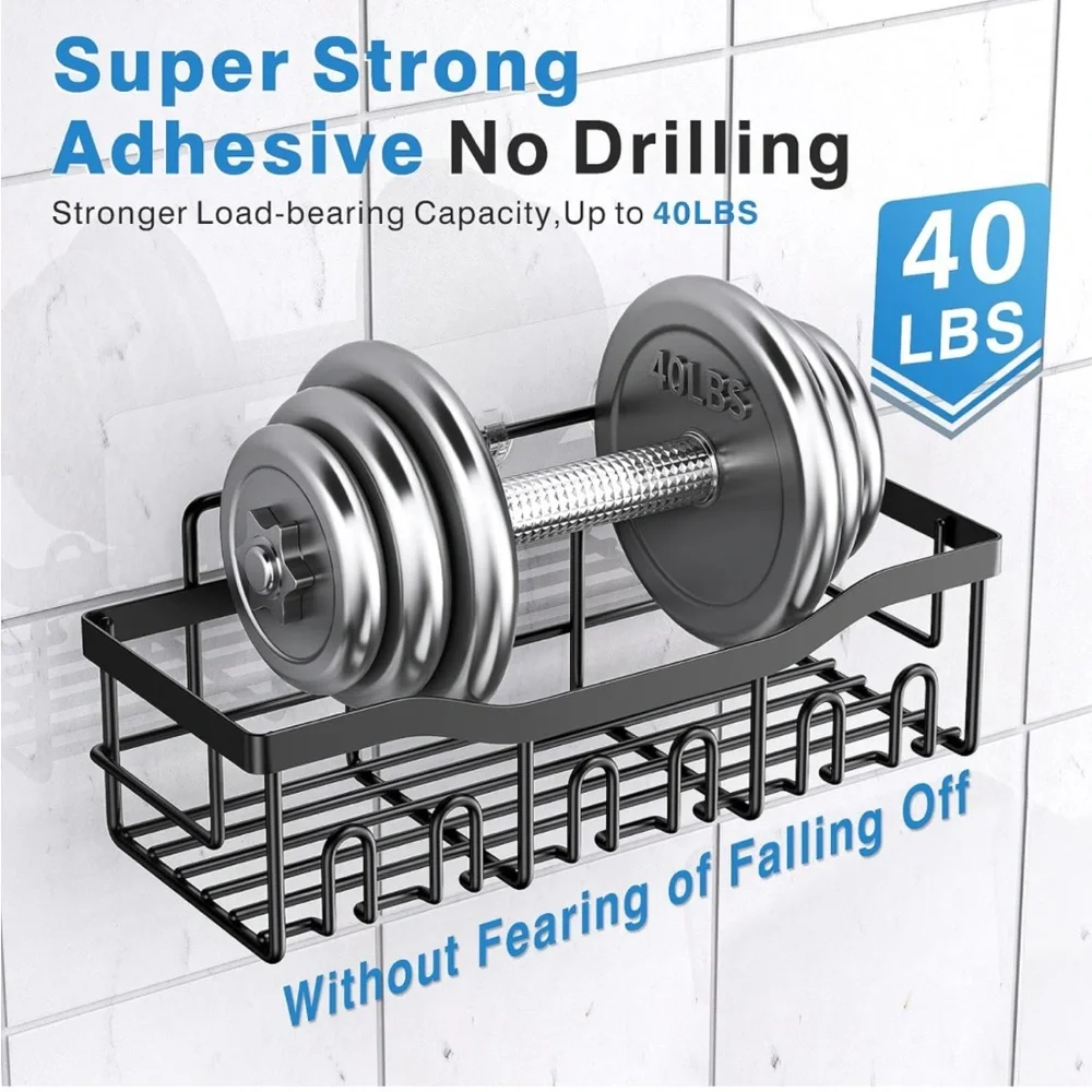 NIB Adhesive 5 Pack Rustproof Stainless Steel Bath Organizers